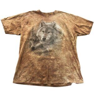 Vintage Wolf Pack The Mountain Art T Shirt 3XL Artistic Wildlife Print Distresse